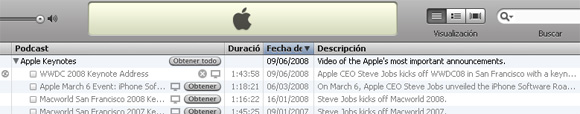 WWDC 2008 en iTunes